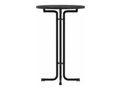 Mesa de bar madera ingeniería y acero negro Ø70x110 cm
