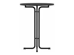 Mesa de bar madera ingeniería y acero negro Ø80x110 cm