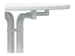 Mesa de bar madera ingeniería y acero blanco Ø80x110cm