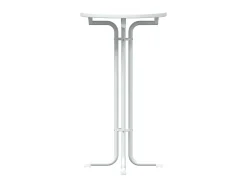 Mesa de bar madera ingeniería y acero blanco Ø60x110cm
