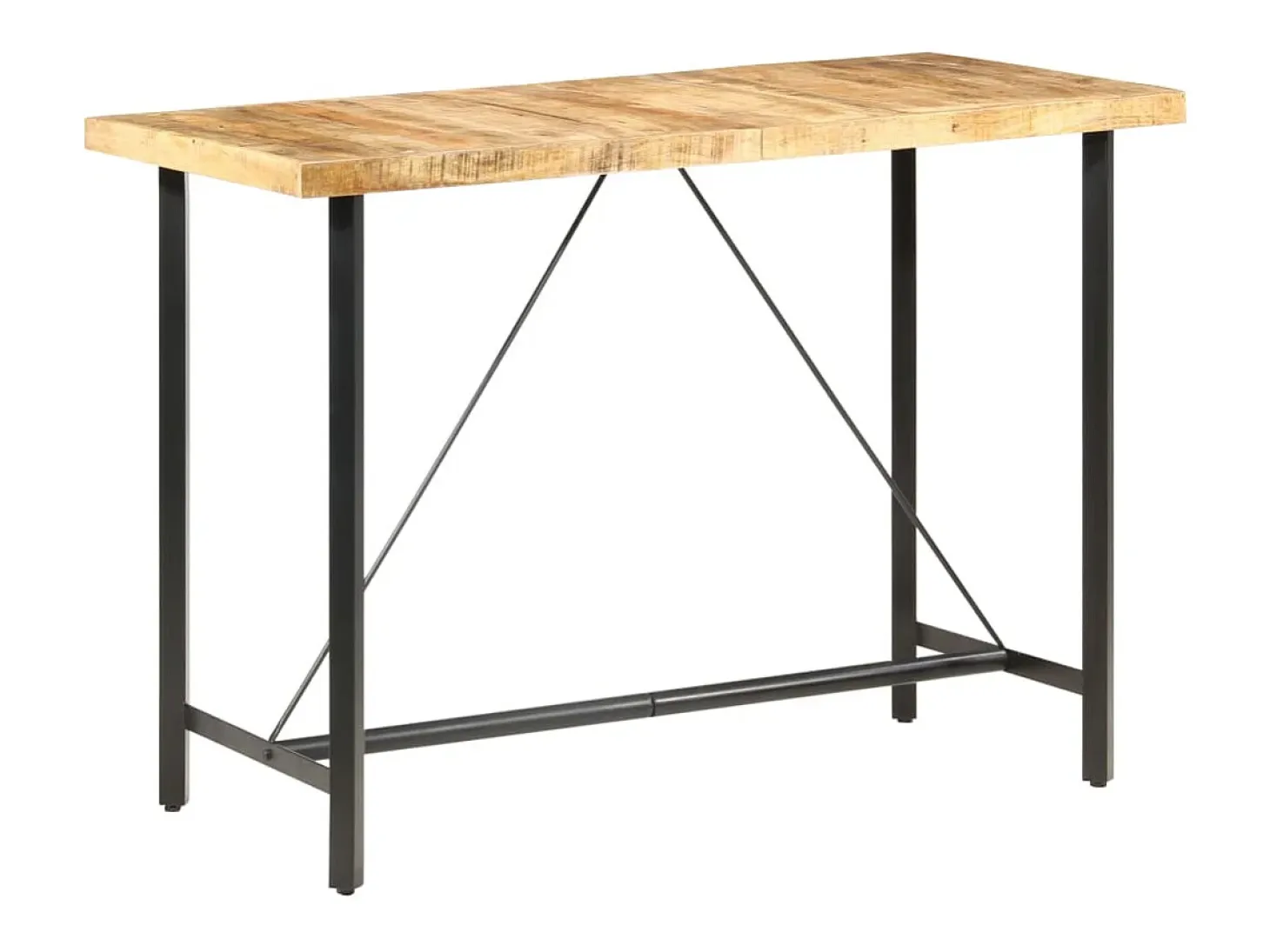Mesa de bar madera maciza de mango rugosa 150x70x107 cm