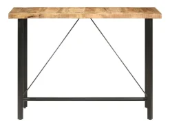 Mesa de bar madera maciza de mango rugosa 150x70x107 cm
