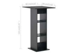 Mesa de bar negra 60x60x110 cm