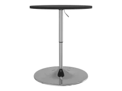 Mesa de bar negra 60x60x90 cm de madera de ingeniería y acero cromado