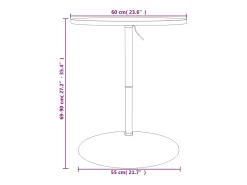 Mesa de bar negra 60x60x90 cm de madera de ingeniería y acero cromado