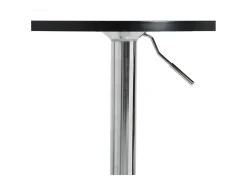 Mesa de bar negra 60x60x90 cm de madera de ingeniería y acero cromado