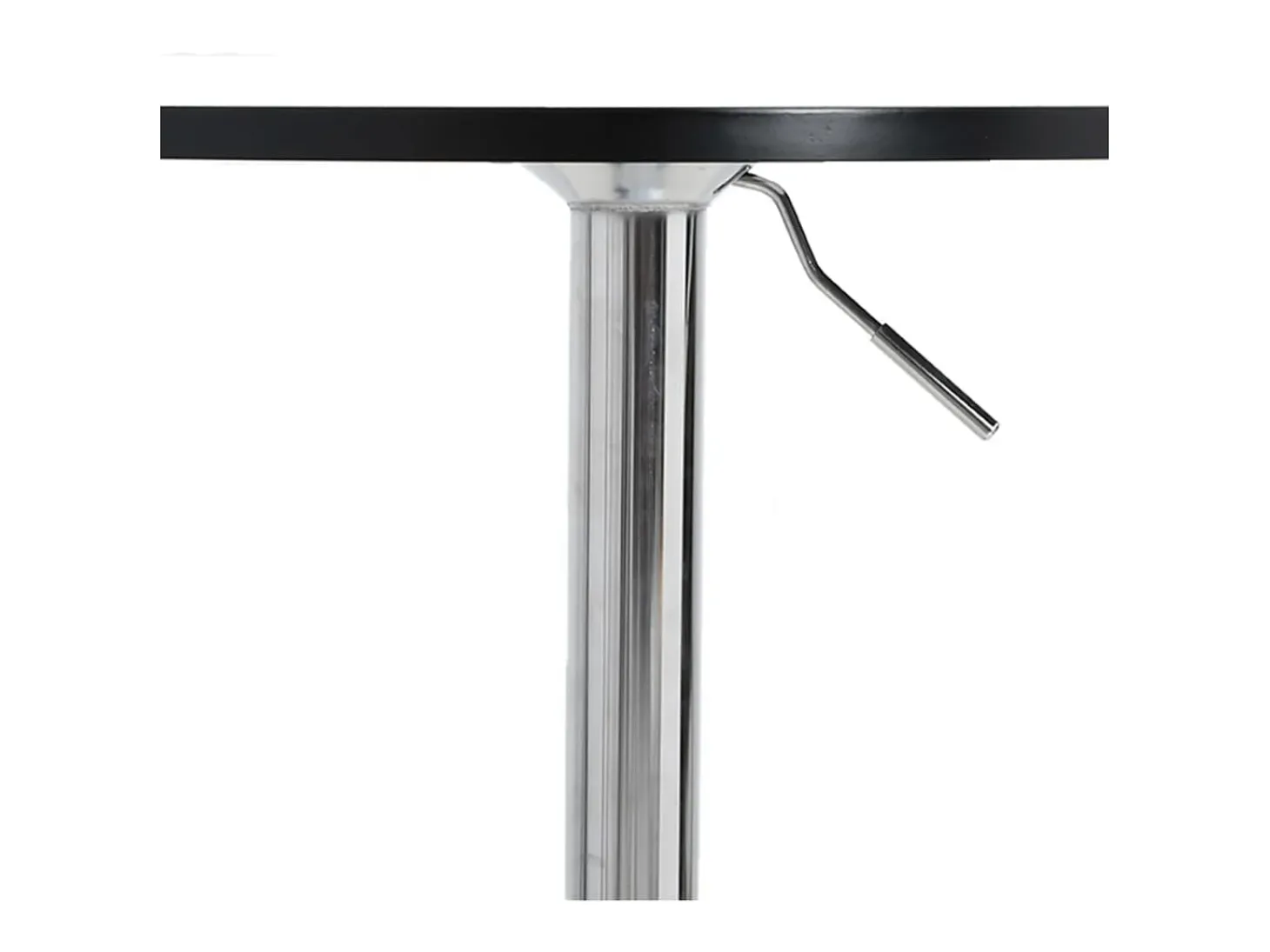 Mesa de bar negra 60x60x90 cm de madera de ingeniería y acero cromado