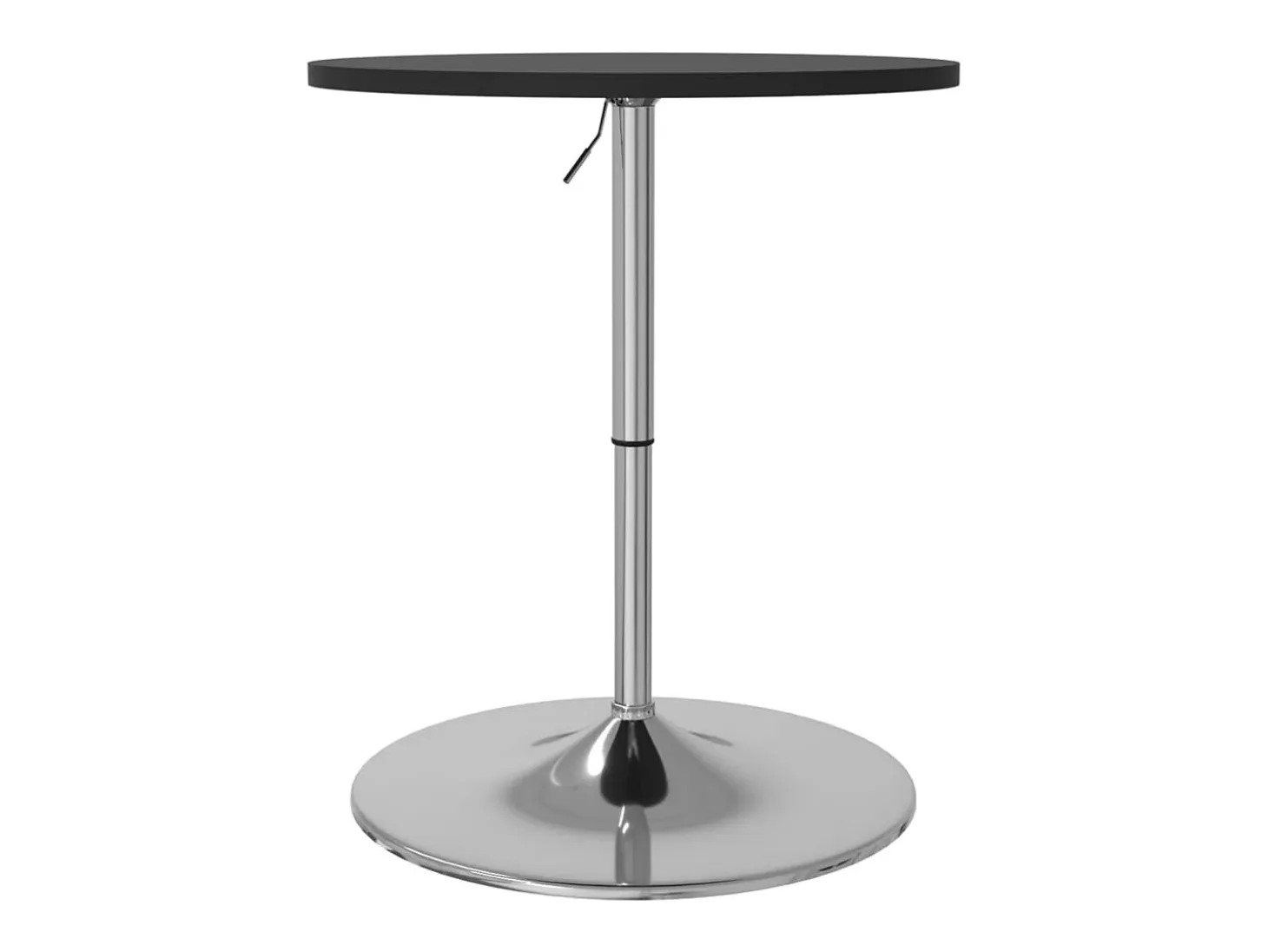Mesa de bar negra 60x60x90 cm de madera de ingeniería y acero cromado