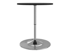 Mesa de bar negra 60x60x90 cm de madera de ingeniería y acero cromado