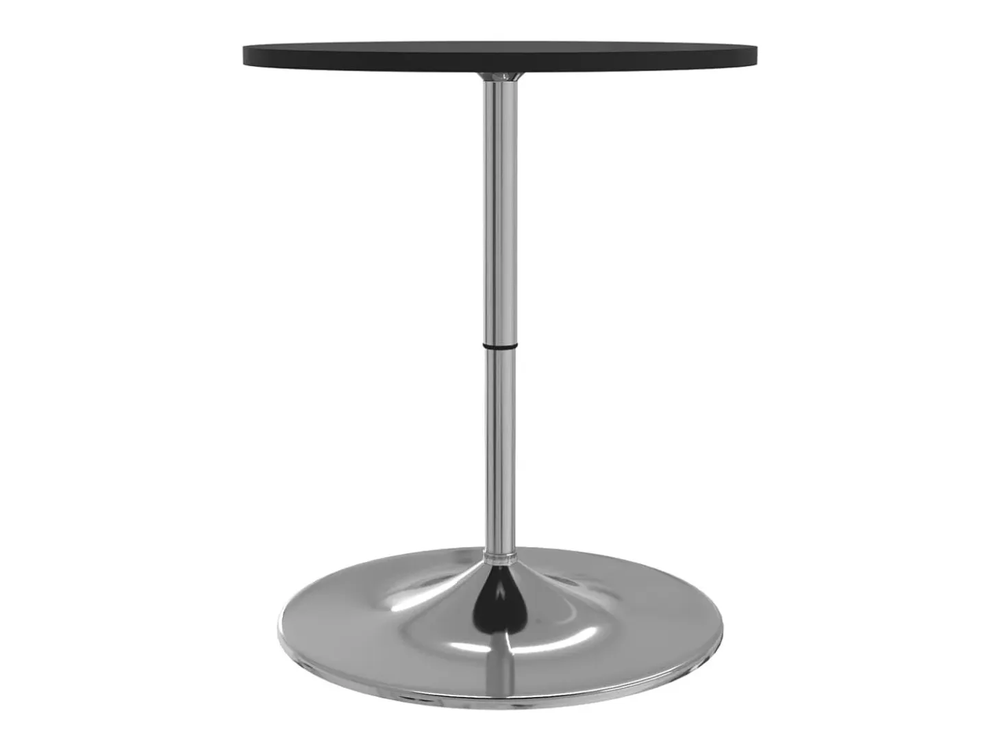 Mesa de bar negra 60x60x90 cm de madera de ingeniería y acero cromado