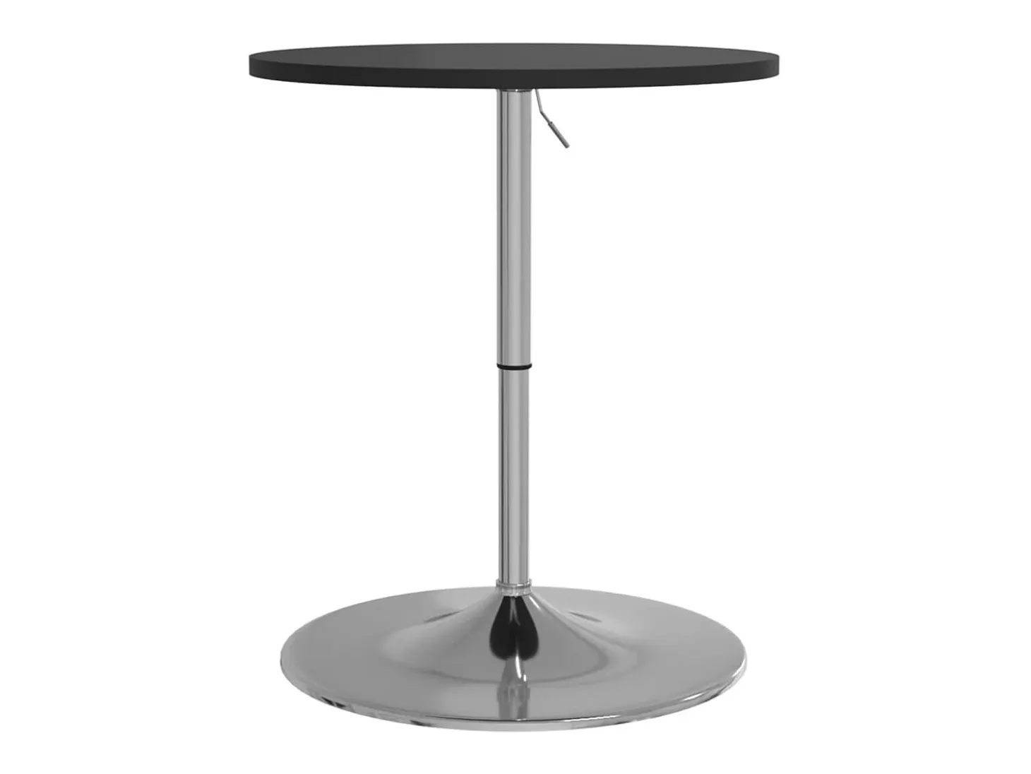 Mesa de bar negra 60x60x90 cm de madera de ingeniería y acero cromado