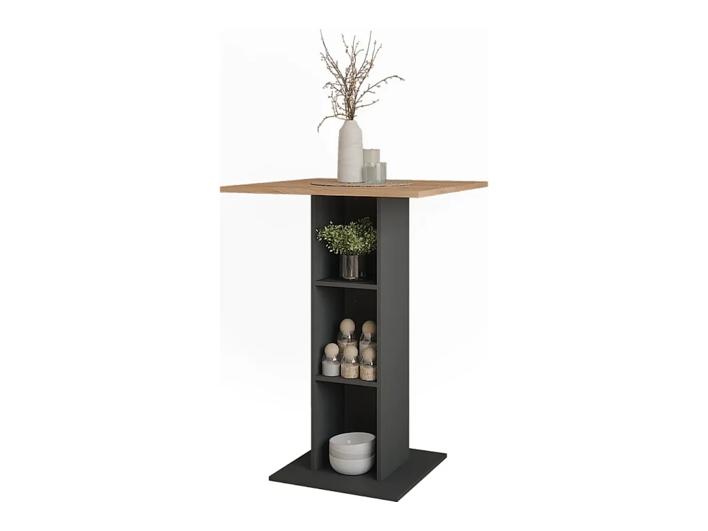 Mesa de bar oro power roble/antracita 75x75x106 repose