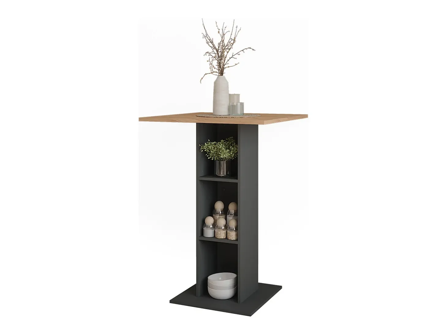 Mesa de bar oro power roble/antracita 75x75x106 repose