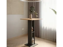 Mesa de bar oro power roble/antracita 65x65x106 repose