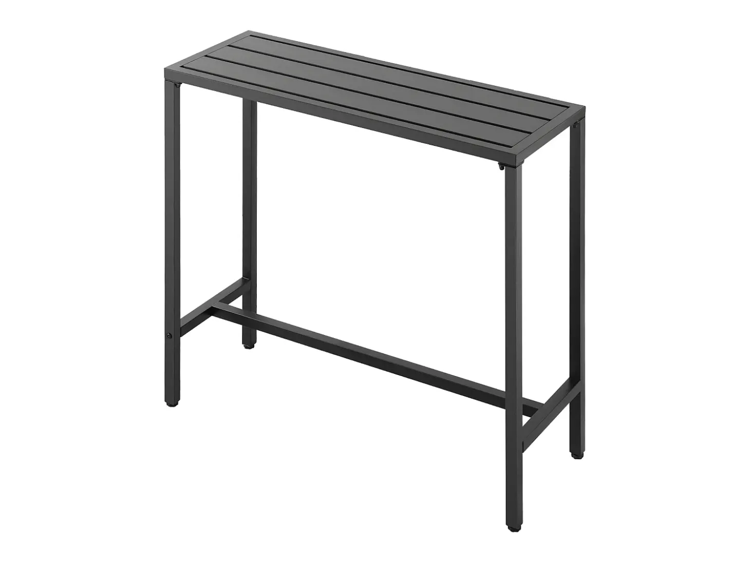 Mesa de Bar SucceBuy Alta Exterior, 100 x 37,5 cm, Mesa de Comedor Rectangular, con Tablero Impermeable, Estructura de Metal Robusta, Muebles de Jardín