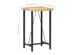 Mesa de bar 60x60x107 cm Madera de mango en bruto