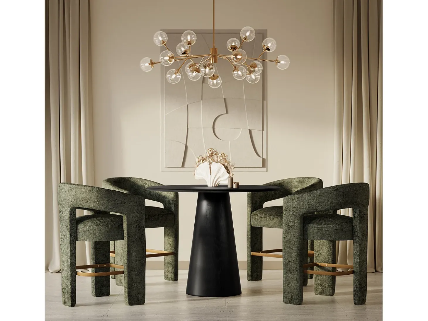 Mesa de bar 114.5x86.5x114.5 cm negra Avola AV2271-45B
