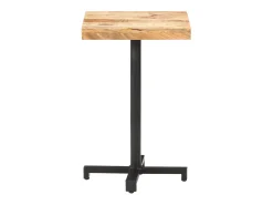 Mesa de bistró cuadrada madera de mango rugosa 50x50x75 cm