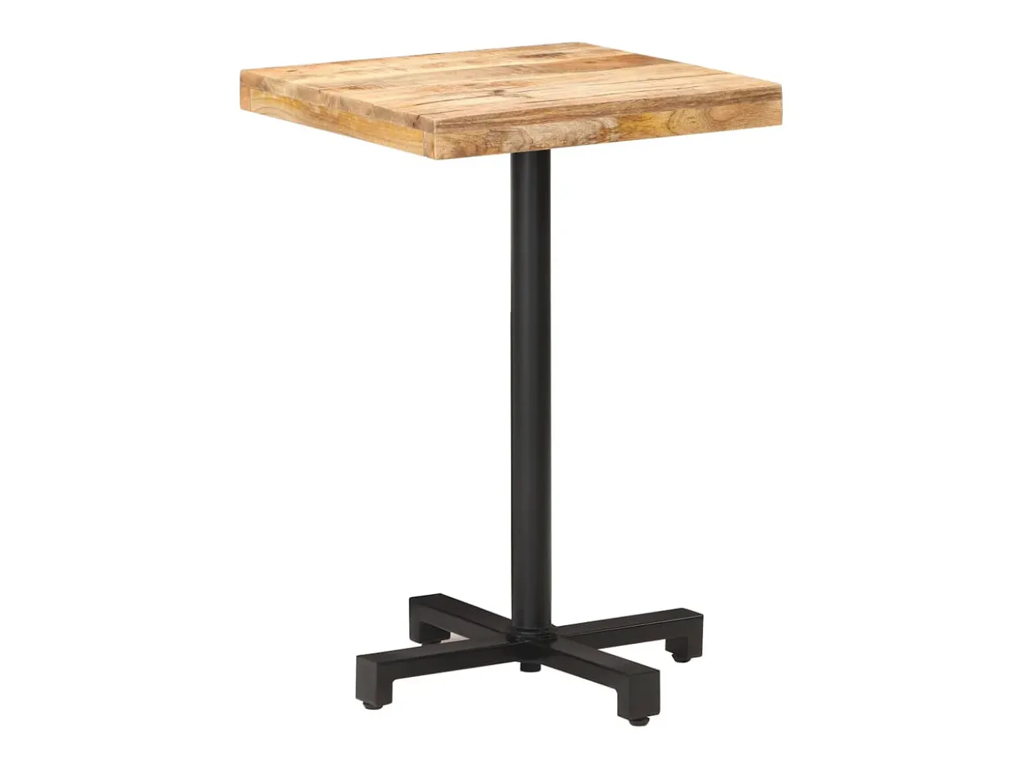 Mesa de bistró cuadrada madera de mango rugosa 50x50x75 cm