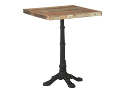Mesa de bistró de madera maciza reciclada 60x60x76 cm