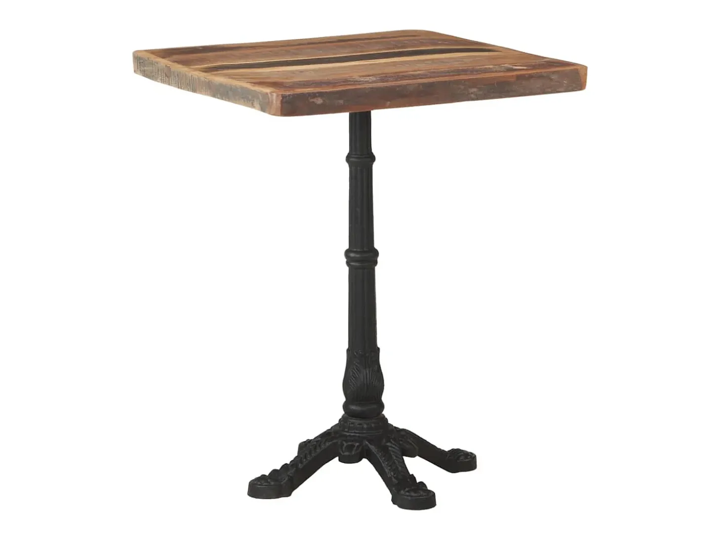 Mesa de bistró de madera maciza reciclada 60x60x76 cm