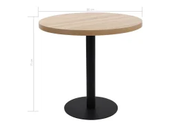 Mesa de bistró marrón claro de 80 cm de MDF