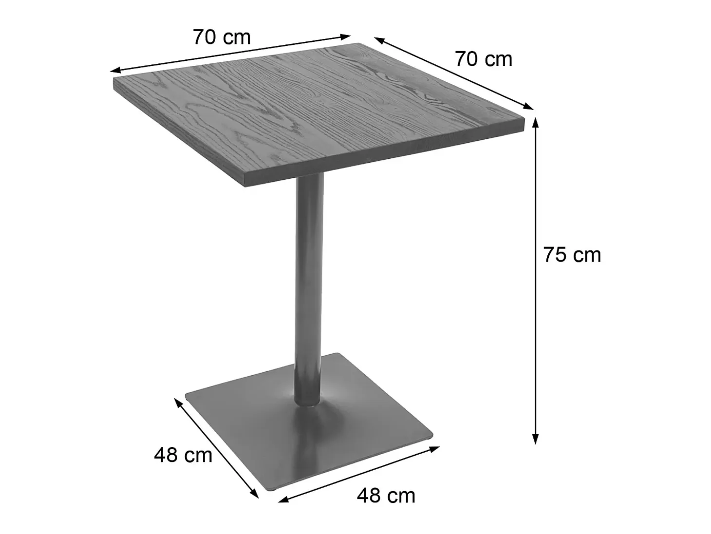 Mesa de bistró MCW-H10, marrón oscuro