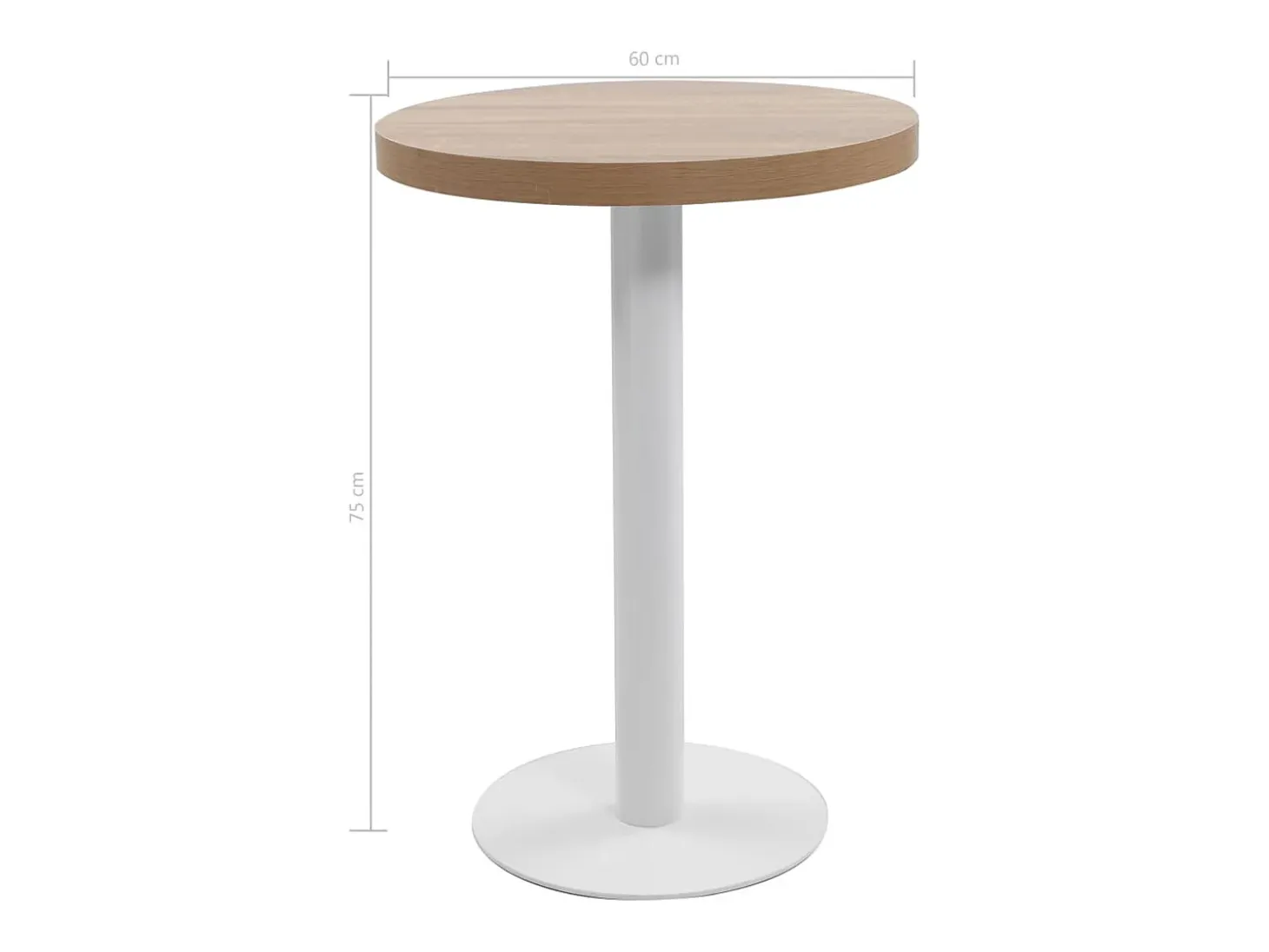 Mesa de bistró MDF marrón claro 60 cm