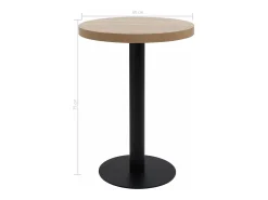 Mesa de bistró MDF marrón claro 60 cm