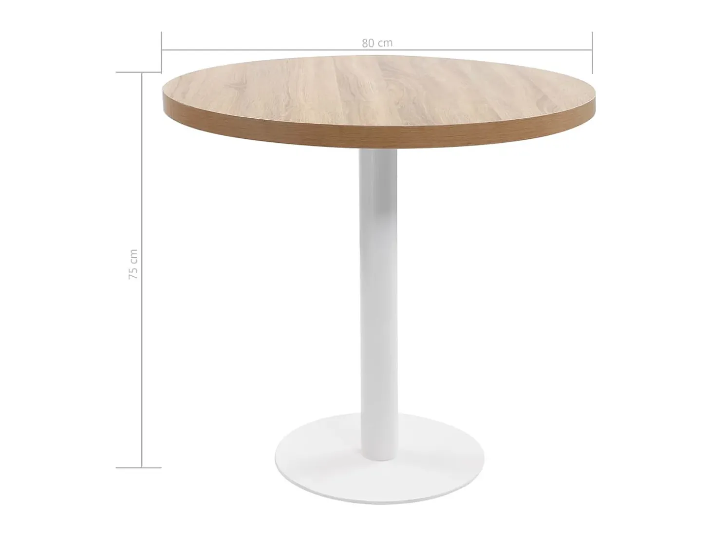 Mesa de bistró MDF marrón claro 80 cm ES819771