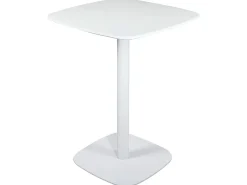 Mesa de bistró para cocina, altura de 75 cm, tablero de 60x60 cm, 1-2 personas, patas de metal SILA (blanco)
