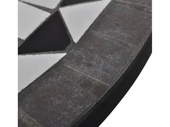 Mesa de bistro terraza mosaico negro y blanco 60 cm ES147966