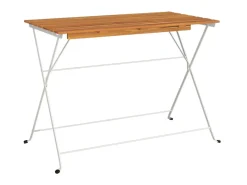 Mesa de cafetería plegable madera acacia y acero 100x54x71 cm ES901057
