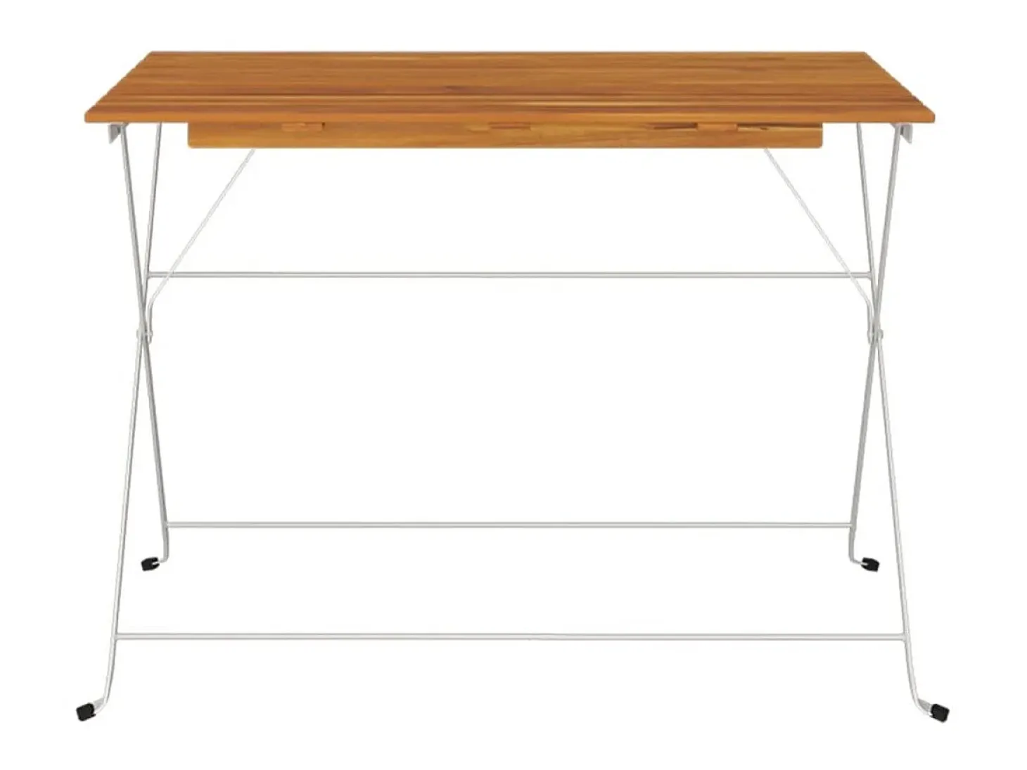 Mesa de cafetería plegable madera acacia y acero 100x54x71 cm ES901057