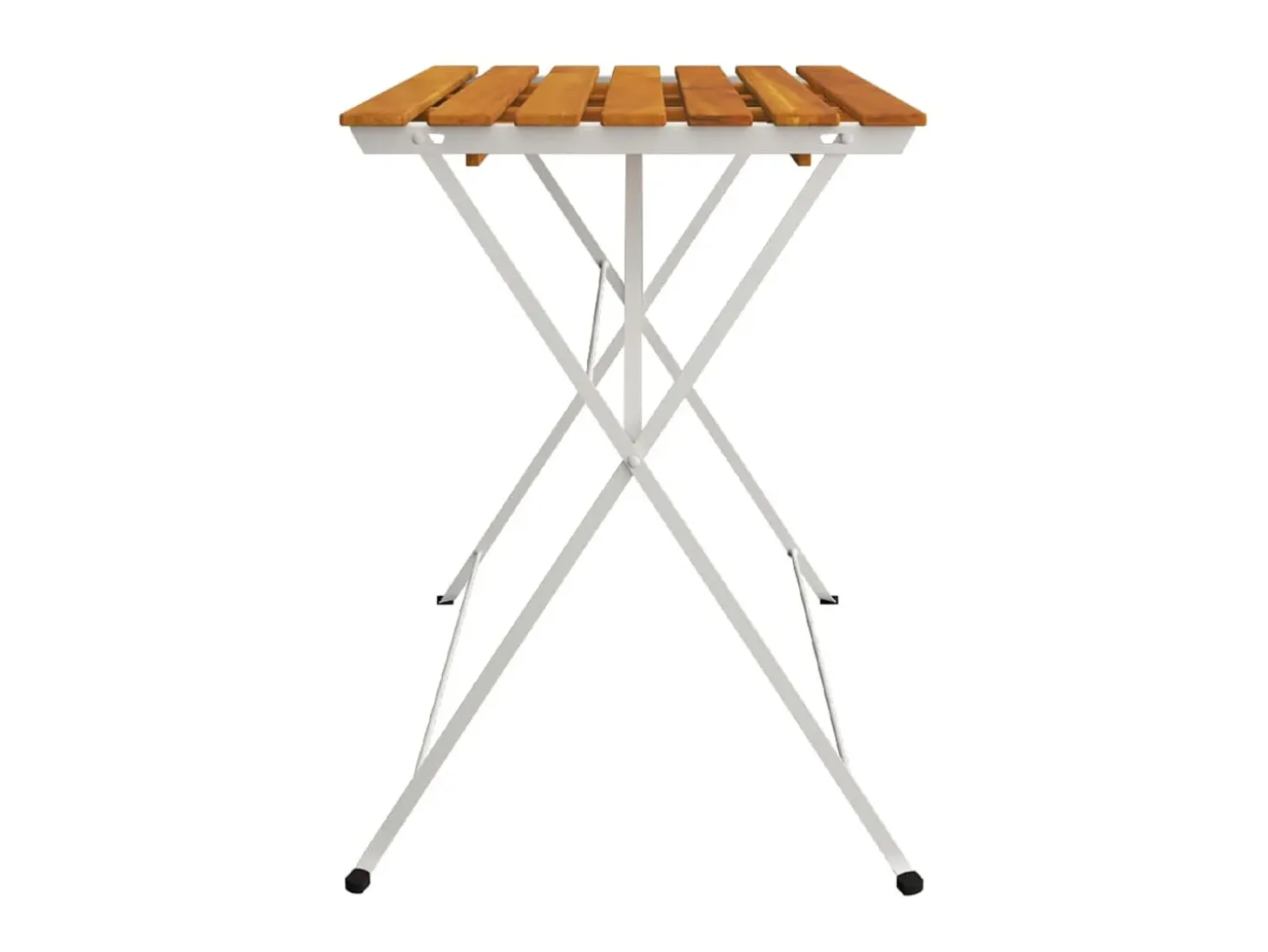 Mesa de cafetería plegable madera acacia y acero 100x54x71 cm ES901057