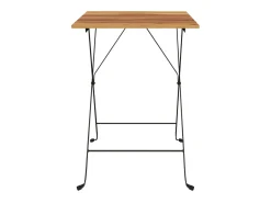 Mesa de cafetería plegable teca maciza y acero 55x54x71 cm ES470967