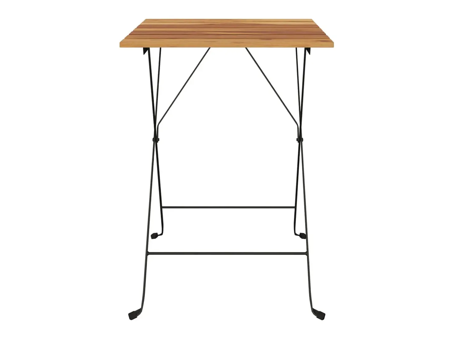 Mesa de cafetería plegable teca maciza y acero 55x54x71 cm ES470967