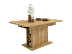 Mesa de centro elevable para 4-6 personas - patas de madera - color natural claro (130x70x75 cm)