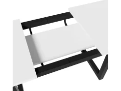 Mesa de centro elevable para 4-6 personas - patas de metal - blanca (140-180x80x75 cm)