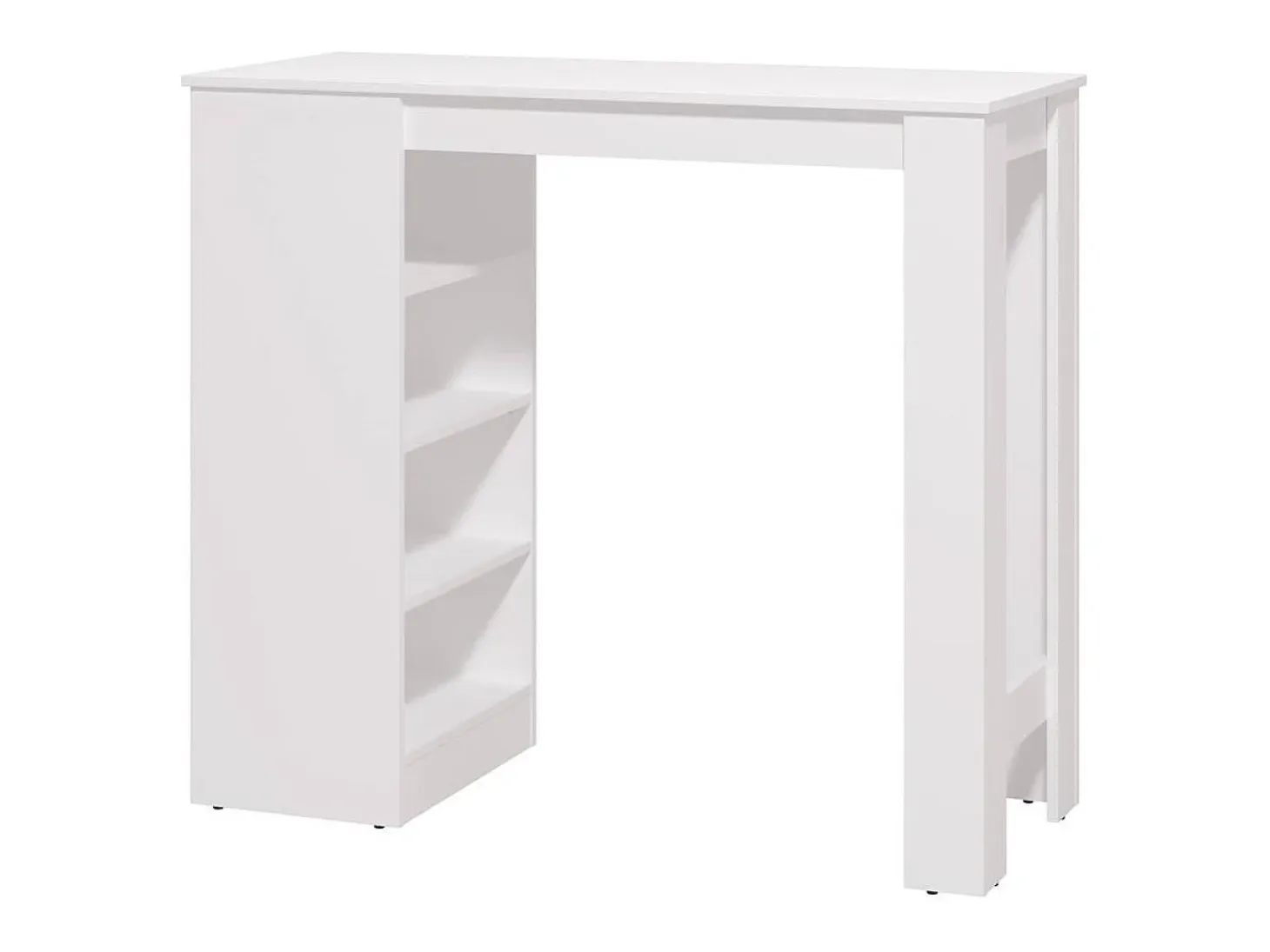 Mesa de Cocina Alta | Acabado en Melamina Blanco | Medidas: 120 cm Ancho x 50 cm Fondo x 105 cm Alto