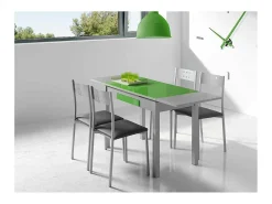 Mesa de cocina extensible Victoria acabado verde, 100/160 X 60 X 76 cm (largo x ancho x al