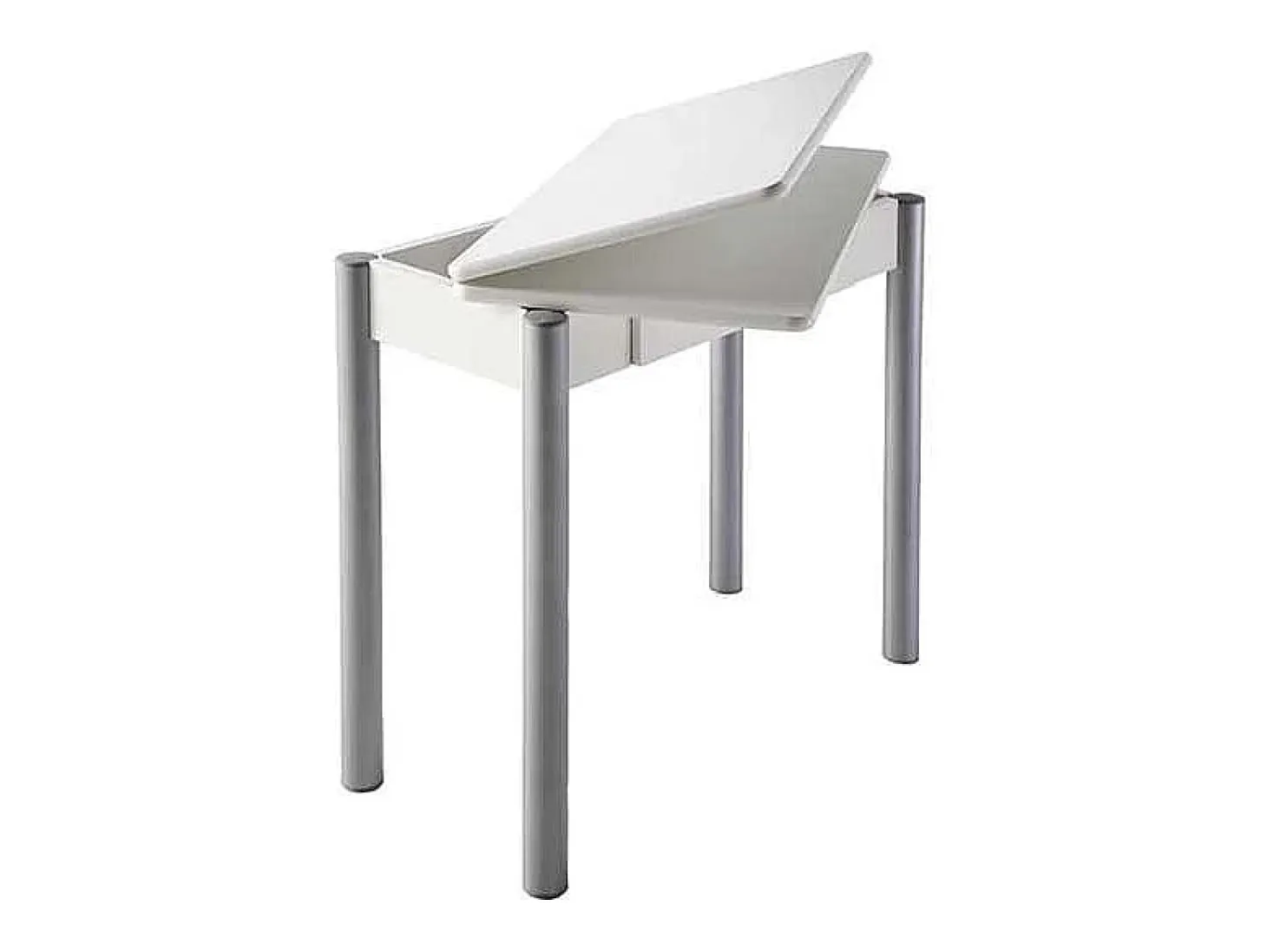 Mesa de cocina Malak con apertura tipo libro acabado blanco, 80 x 40/80 x 76 cm (largo x a