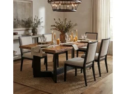 Mesa de cocina, salón o comedor de madera rústica 220x100 cm Kurt