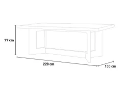 Mesa de cocina, salón o comedor de madera rústica 220x100 cm Kurt