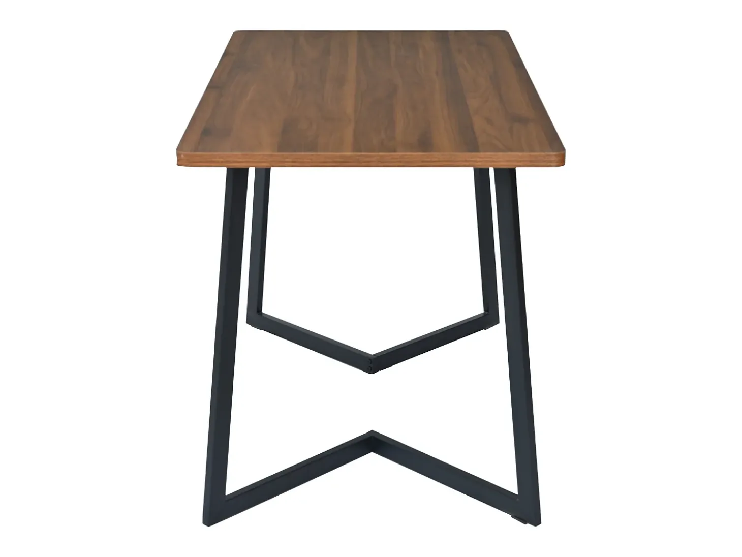 Mesa de comedor - 117 x 68×75 cm, mesa rectangular de madera con patas de metal, color negro/nogal