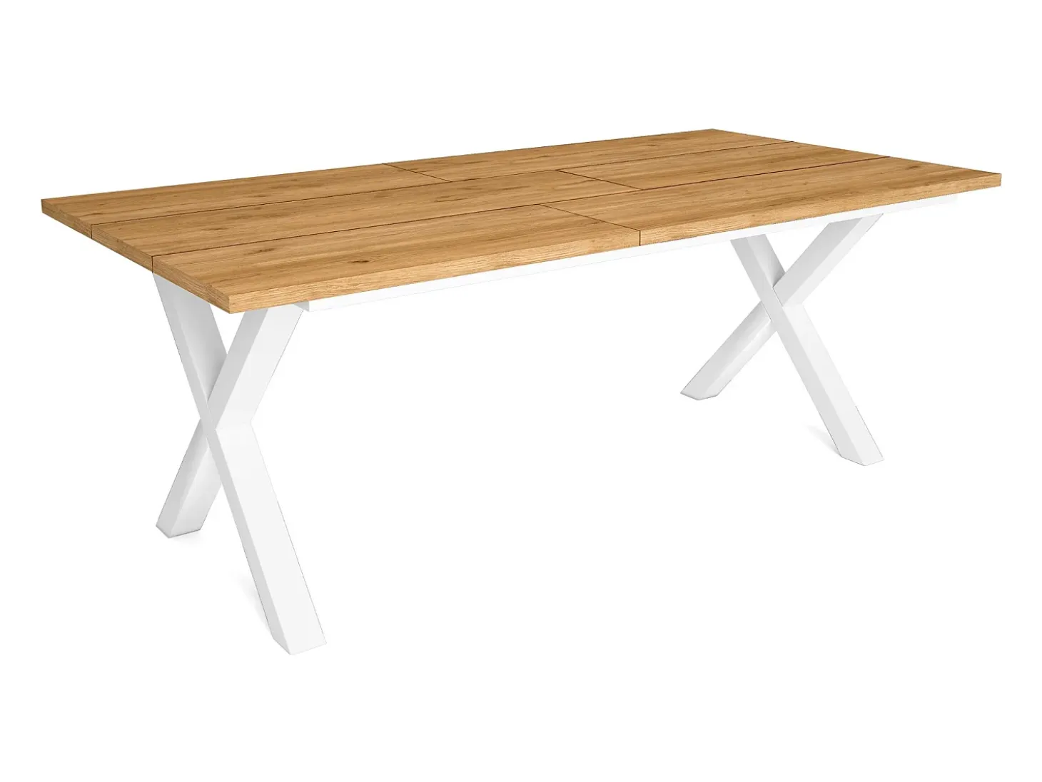 Mesa de Comedor, 10 Comensales, 194x90x75cm, Robusta y estable gracias a su estructura y patas macizas, Roble, Estilo Industrial