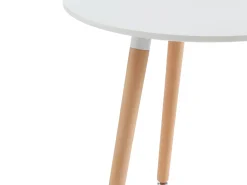 Mesa de comedor 2 comensales de MDF y haya - Blanco - ROLENA