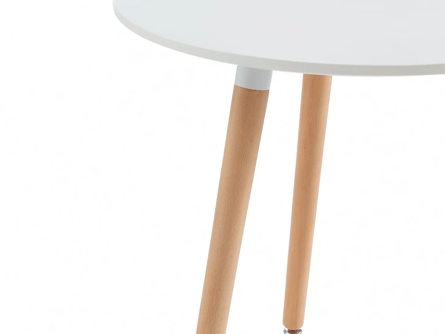 Mesa de comedor 2 comensales de MDF y haya - Blanco - ROLENA