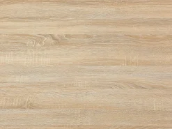 Mesa de comedor 6 personas de MDF y acero - Natural claro y negro - KOMONI