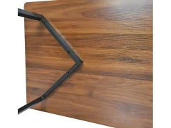 Mesa de comedor - tapa de veta de madera - patas de metal negro - 117x68cm - Marrón y negro